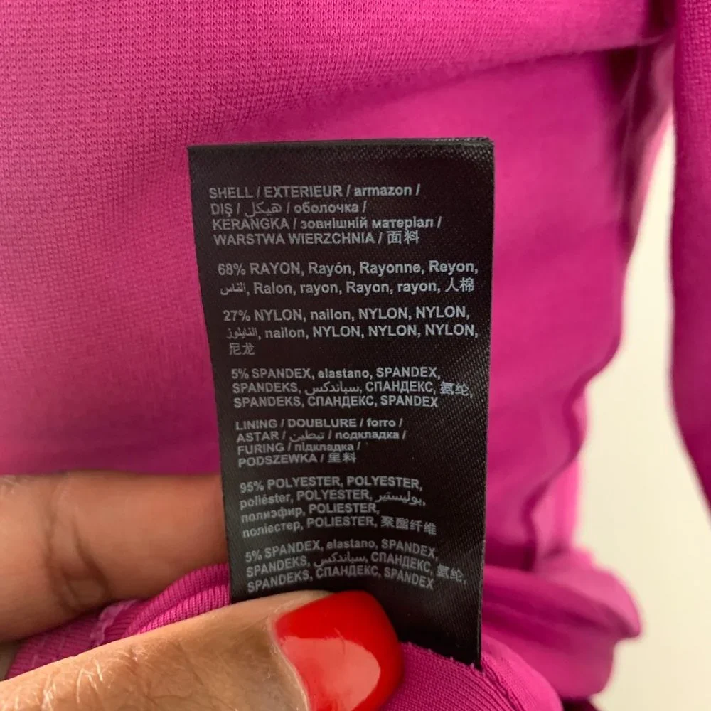 BEBE Women's Size Small Pink V Neck Body Contoured Fitted Dress - Picture 8 of 13